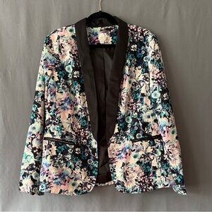 Lauren Conrad Black with Pastel Floral Blazer